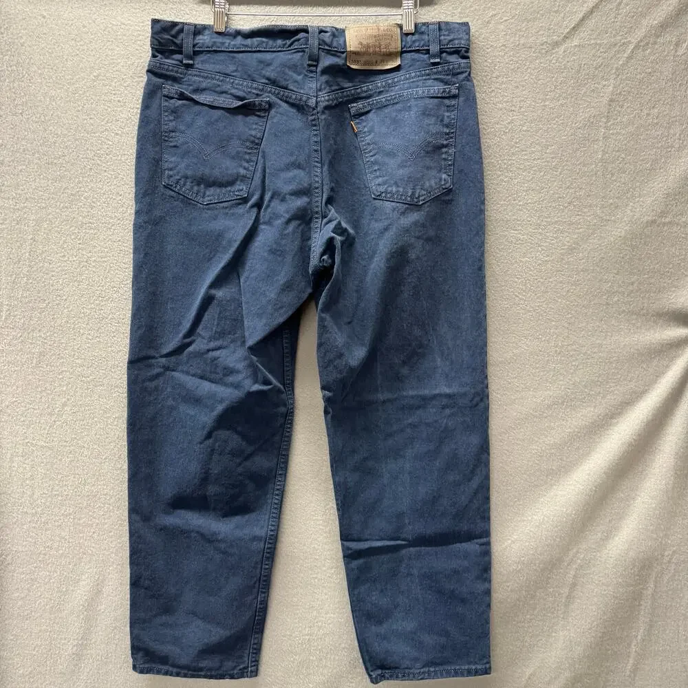 Levi's 555 Jeans Mens 38x30 (38x29 Actual) USA Orange Tab Indigo Blue VINTAGE - Picture 3 of 9
